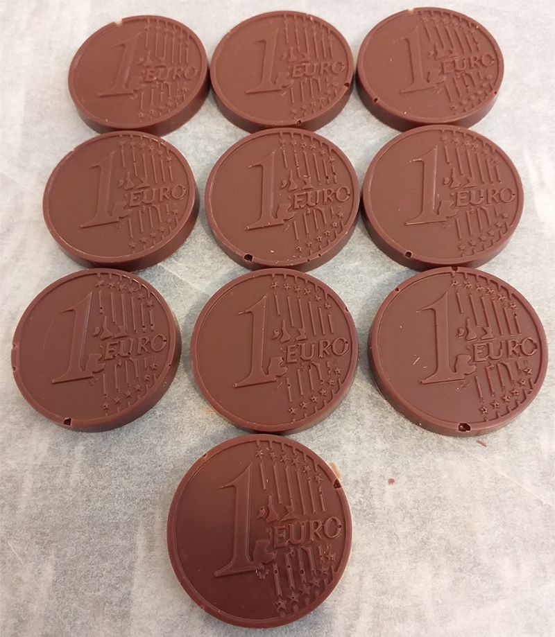 10 EUROS en chocolat ALTERNATIVE au lait (sans lait) BIO vegan sans allergènes Exquidia : 50g