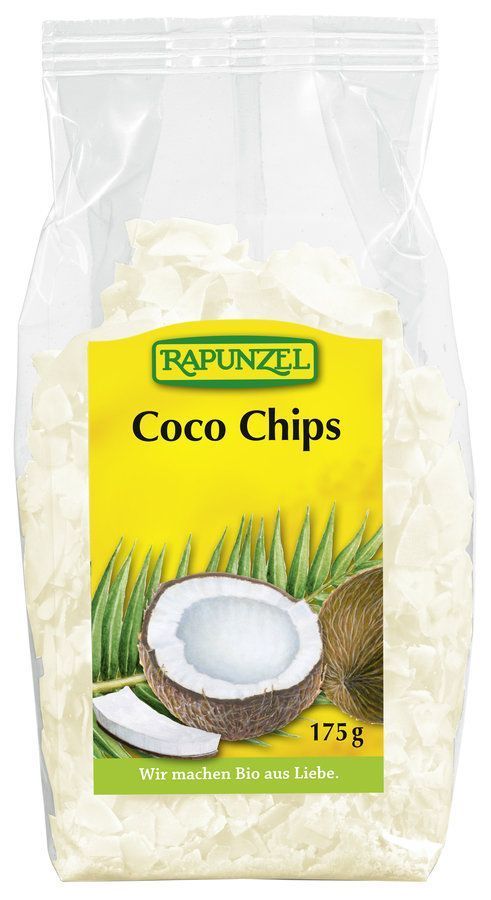 CHIPS DE COCO BIO vegan sans allergènes Rapunzel : 175 grammes