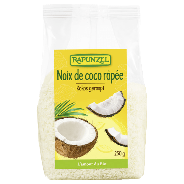 NOIX DE COCO RAPÉE BIO vegan sans allergènes Rapunzel : 250 grammes
