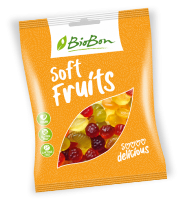 Bonbons SOFT FRUITS BIO vegan sans allergènes Biobon : 100g