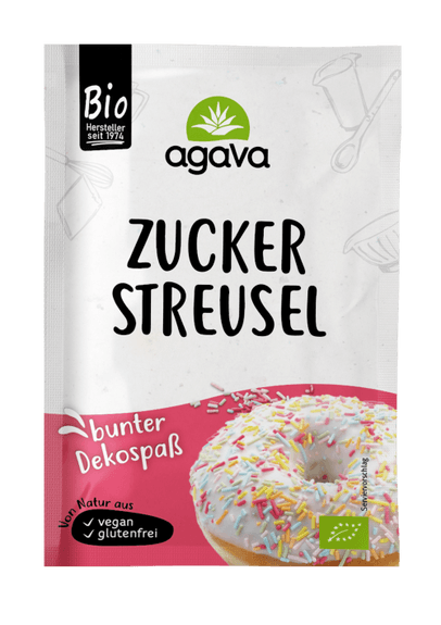 ZUCKERSTREUSEL (vermicelles colorés) BIO vegan sans allergènes AGAVA : 70 grammes