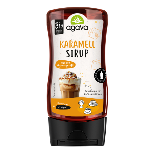 SIROP DE CARAMEL BIO vegan sans allergènes AGAVA : 350 grammes