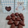 12 COEURS fondants Teddy bear BLEU en chocolat Alternative au lait (sans lait) BIO vegan sans allergènes Exquidia : 51g