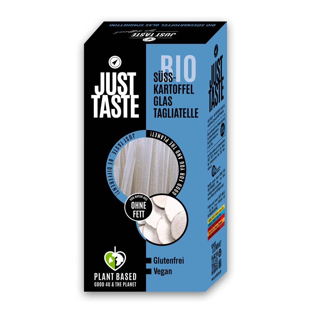 Tagliatelles 100% PATATE DOUCE BIO vegan sans allergènes sans maïs Just Taste : 250 grammes