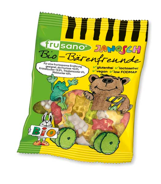 Bonbons amusants BÄRENFREUNDE (amis des ours) BIO vegan sans allergènes Frusano : 50 grammes