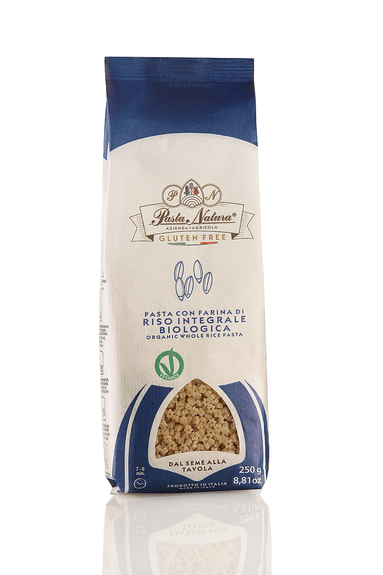 Pâtes STELLINE en forme d'ÉTOILE au RIZ COMPLET BIO vegan sans gluten, sans lait, sans oeufs, sans coque, sans arachide Pasta Natura : 250g