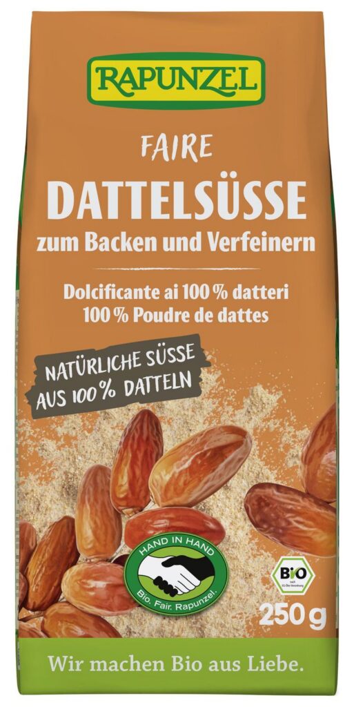 POUDRE DE DATTES BIO vegan sans allergènes Rapunzel : 250 grammes