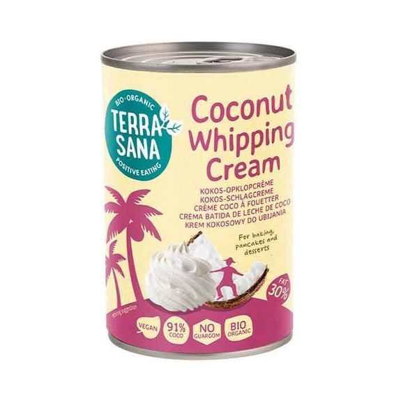 Crème COCO à fouetter BIO vegan sans allergènes sans maïs Terrasana : 400 grammes