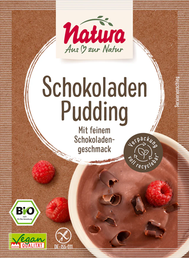 PUDDING au CHOCOLAT sans sucre ajouté BIO vegan sans allergènes Natura : (3x50g) = 150g