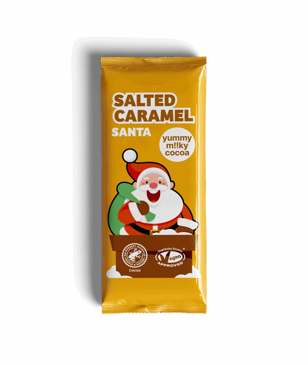 BARRE Salted CARAMEL Santa (Père Noël au CARAMEL) casher vegan sans allergènes Plamil So Free : 20 grammes