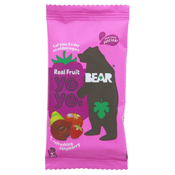 2 rouleaux YOYO framboise vegan sans allergènes Bear : 20 grammes