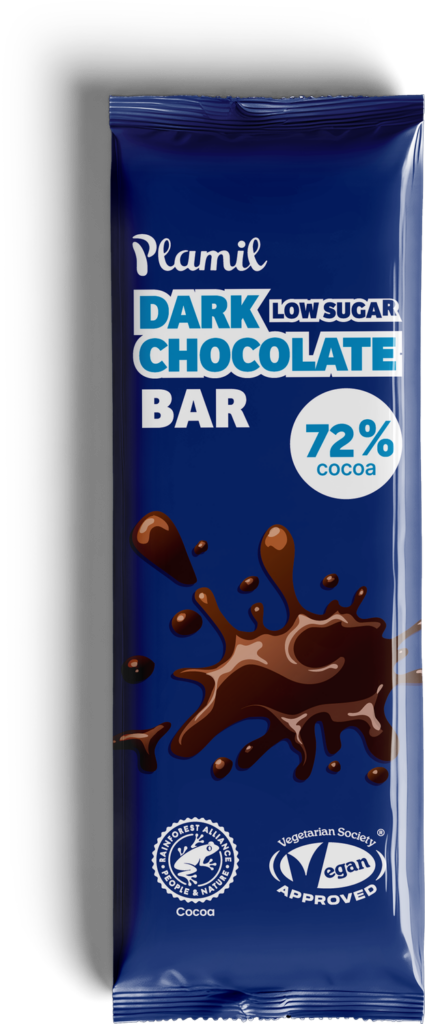 BARRE de chocolat SANS SUCRE au chocolat NOIR 72% vegan sans allergènes Plamil So Free : 40 grammes
