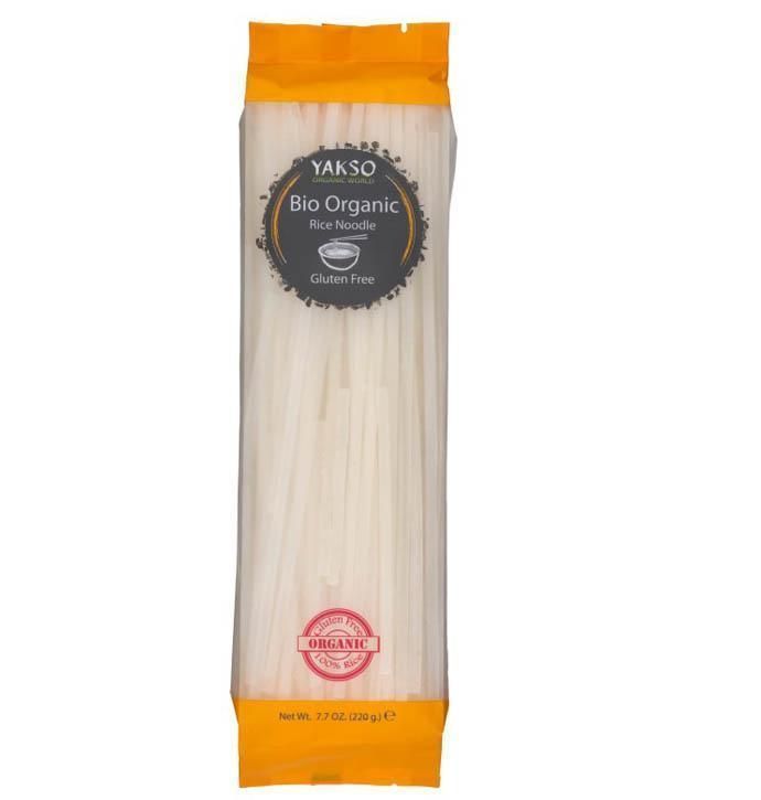 NOUILLES plates de riz BLANC BIO vegan sans allergènes sans maïs Yakso : 220 grammes