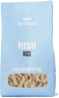 Pâtes PENNE RIGATE de RIZ BLANC BIO vegan sans allergènes Pasta Gustosa : 340 grammes