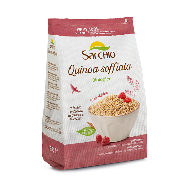 QUINOA SOUFFLÉ complet BIO vegan sans allergènes Sarchio : 100 grammes