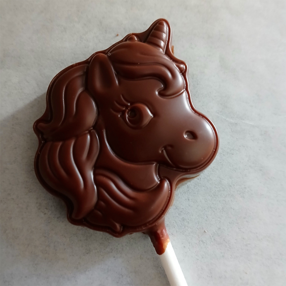 1 SUCETTE LICORNE en chocolat ALTERNATIVE au lait (sans lait) BIO vegan sans allergènes Exquidia : 21g