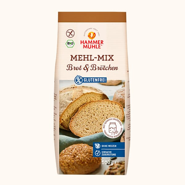 Mix pains et petits pains au levain BIO vegan sans allergènes Hammermülhe : 500 grammes