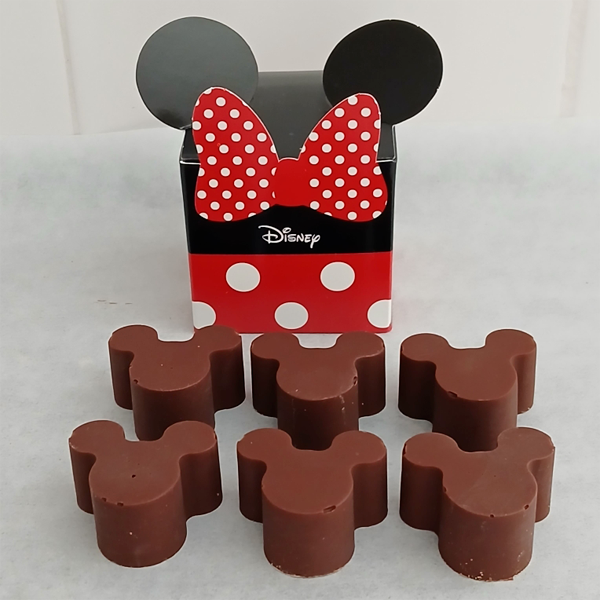 Cube Rouge et Noir Minnie + 6 chocolats assortis Alternative au lait (sans lait) BIO vegan sans allergènes Exquidia : 63g