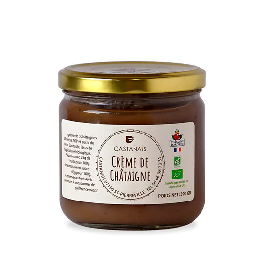 Crème de châtaignes AOP Ardèche BIO vegan sans allergènes Castanaïs : 390 grammes