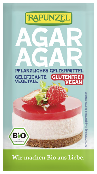AGAR AGAR BIO vegan sans allergènes RAPUNZEL : (4x5g) = 20 grammes