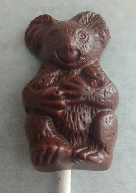 1 sucette KOALA en chocolat ALTERNATIVE au lait (sans lait) BIO vegan sans allergènes Exquidia : 16g