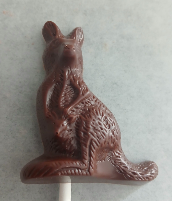 1 sucette KANGOUROU en chocolat ALTERNATIVE au lait (sans lait) BIO vegan sans allergènes Exquidia : 15g