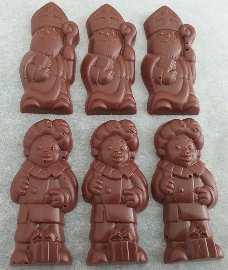 ST-NICOLAS + PÈRE FOUETTARD en chocolat ALTERNATIVE au lait (sans lait) BIO vegan sans allergènes Exquidia : 58g