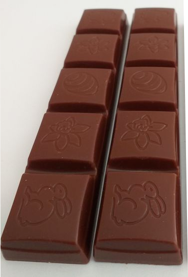 2 barrettes de chocolat de Pâques ALTERNATIVE au lait (sans lait) BIO vegan sans allergène Exquidia : (2x36g) = 72g