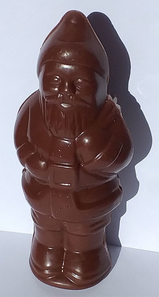 PÈRE NOËL CREUX en chocolat NOIR ONCTUEUX 60% BIO vegan sans allergènes Exquidia : 65g
