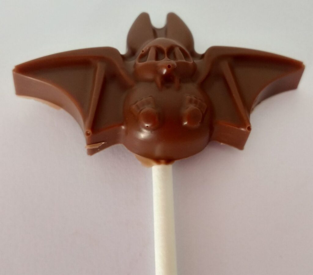 1 SUCETTE CHAUVE-SOURIS en chocolat ALTERNATIVE au lait (sans lait) BIO vegan sans allergènes Exquidia : 10g
