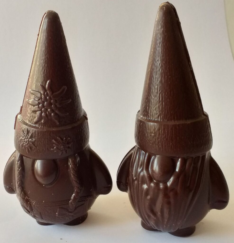 LUTIN DE NOËL CREUX en chocolat NOIR ONCTUEUX 60% BIO vegan sans allergènes Exquidia : 54g