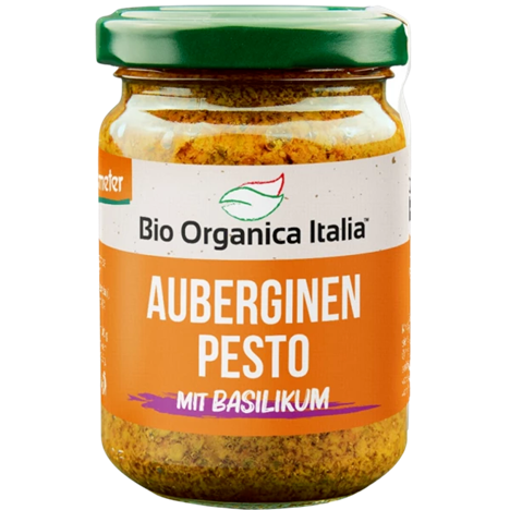 Pesto AUBERGINE BIO vegan sans allergènes Bio Organica Italia : 140 grammes