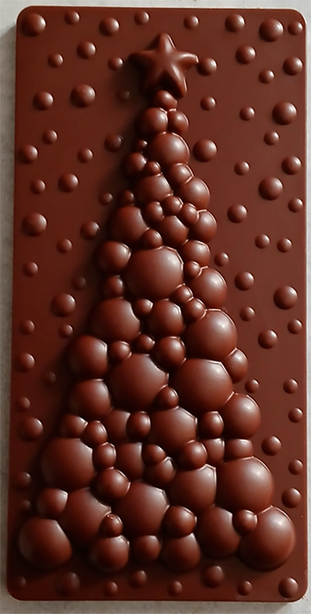 Grande tablette SAPIN DE NOËL avec boules en chocolat ALTERNATIVE au lait (sans lait) BIO vegan sans allergènes Exquidia : 100g
