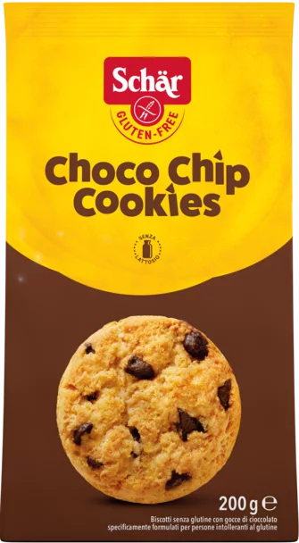 CHOCO CHIP COOKIES aux pépites de chocolat sans gluten, sans lait, sans coque, sans arachide Schar : 200g