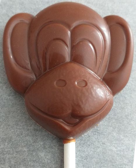 1 SUCETTE CHIMPANZÉ en chocolat ALTERNATIVE au lait (sans lait) BIO vegan sans allergènes Exquidia : 20g