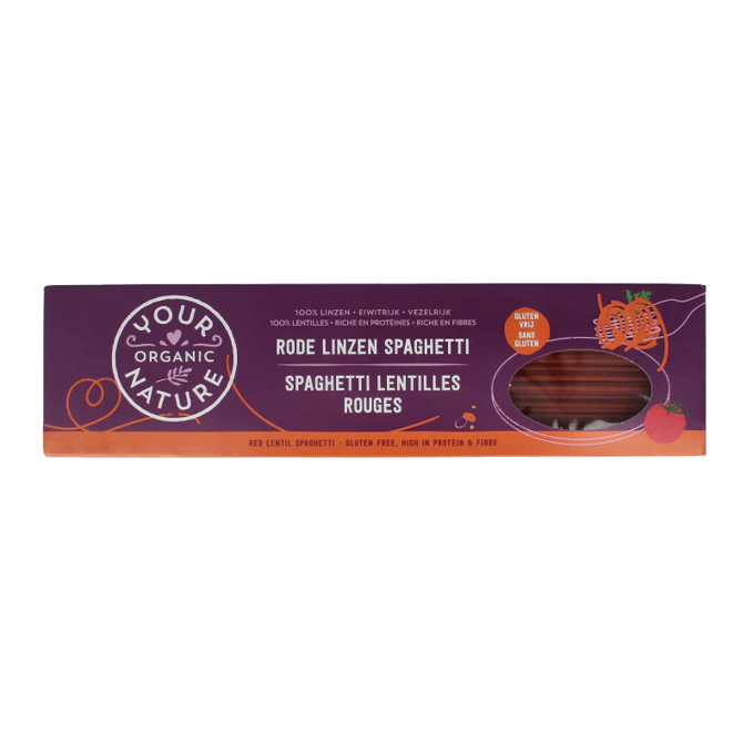 Pâtes SPAGHETTI de lentilles rouges BIO vegan sans allergènes Your Organic Nature : 250 grammes
