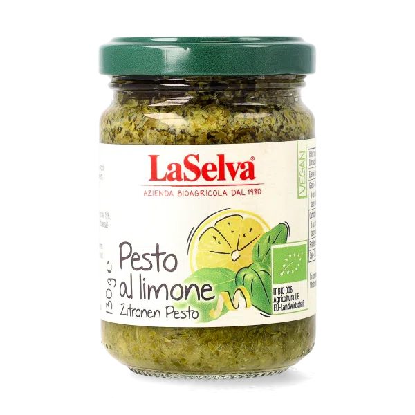 Pesto au citron BIO vegan sans allergènes LaSelva : 130 grammes