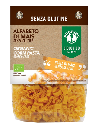 Pâtes ALPHABET (ABC) 100% maïs BIO vegan sans gluten sans lait sans oeufs sans coque sans arachide Probios : 400g