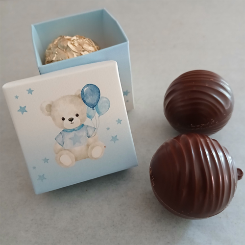 Coffret Ourson Stars + 1 Boule de Noël en chocolat ALTERNATIVE au lait (sans lait) BIO vegan sans allergènes Exquidia : 27G
