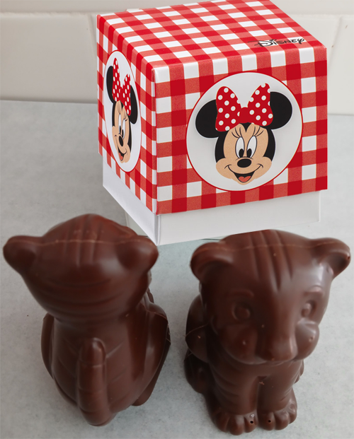 LIONCEAU CREUX (Minnie ROUGE) en chocolat ALTERNATIVE au lait (sans lait) BIO vegan sans allergènes Exquidia : 55g