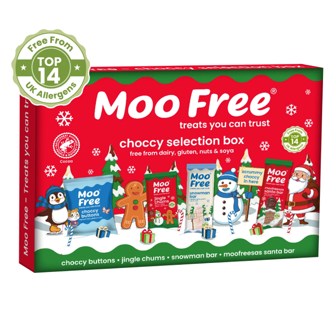 Choccy Selection Box vegan sans allergènes Moo Free : 100 grammes