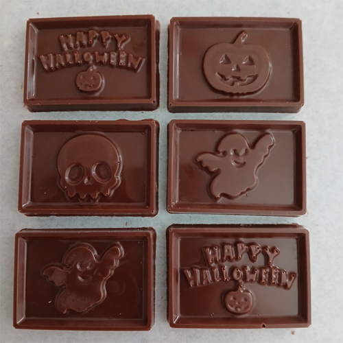 6 plaques de chocolat Halloween ALTERNATIVE au lait (sans lait) BIO vegan sans allergènes Exquidia : 66g