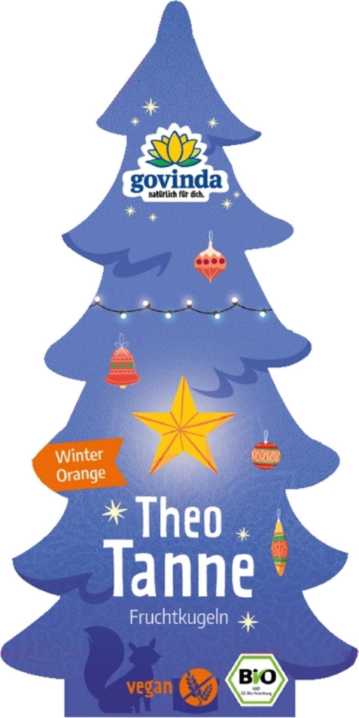 THÉO Le Sapin de Noël BIO vegan sans gluten, sans lait, sans oeufs, sans soja, sans arachide GOVINDA : 60 grammes