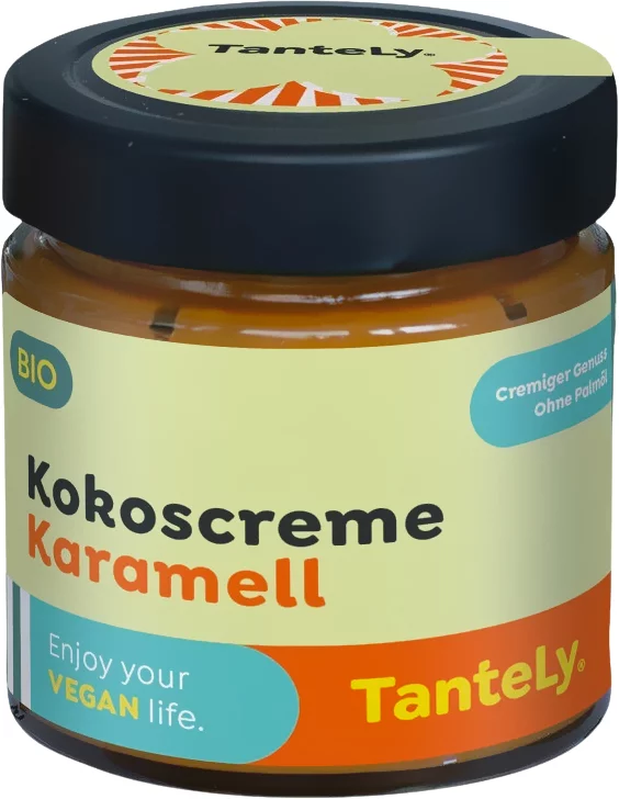 Pâte à tartiner au CARAMEL et à la noix de coco BIO sans allergènes TanteLy : 200 grammes